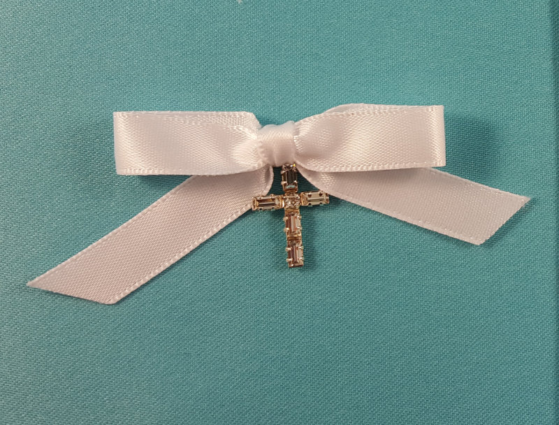 First Communion Pin w/ Crystal Cross